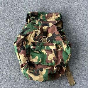 Vintage High Sierra Canvas Camo Hiking Backpack Outdoor Rucksack USA